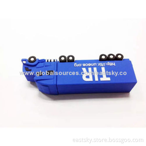 Custom Truck Shape USB Drive, Made of Soft PVC Material, OEM Orders are Welcome
